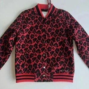 Nik & Nik Girl’s Red Leopard Jacket